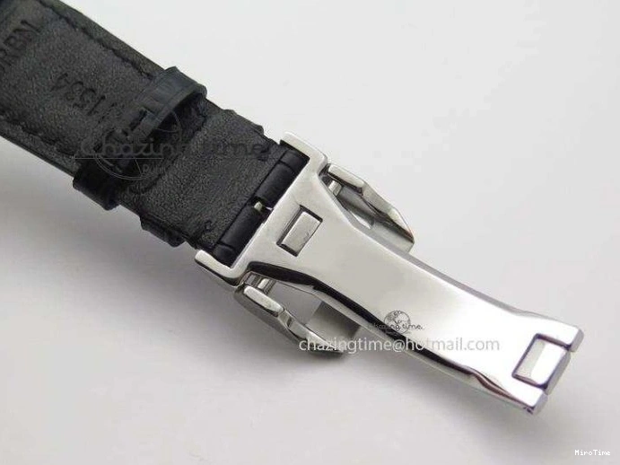 MIROTIME 0518 UrbanStyle Portuguese Tourbillon Power Reserve Moonphase SS White Dial On Black Leather Strap 7318